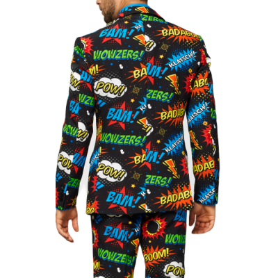 OPPOSUITS Garnitur męski z krawatem, wesoły, kolorowy komiks, wzór, BADABOOM, casual | Sklep GriShop.eu | Garnitury