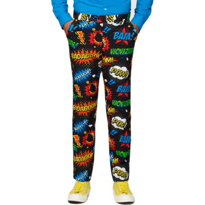 OPPOSUITS Garnitur męski z krawatem, wesoły, kolorowy komiks, wzór, BADABOOM, casual | Sklep GriShop.eu | Garnitury