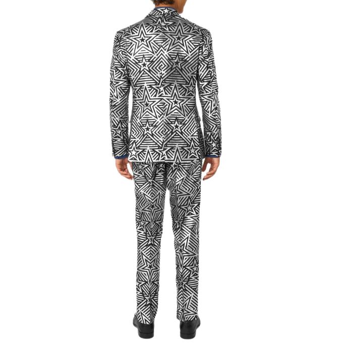OPPOSUITS Garnitur męski z krawatem, srebrno-czarny SILVER GEO STAR gwiazdy | Sklep GriShop.eu | Garnitury