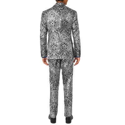 OPPOSUITS Garnitur męski z krawatem, srebrno-czarny SILVER GEO STAR gwiazdy | Sklep GriShop.eu | Garnitury