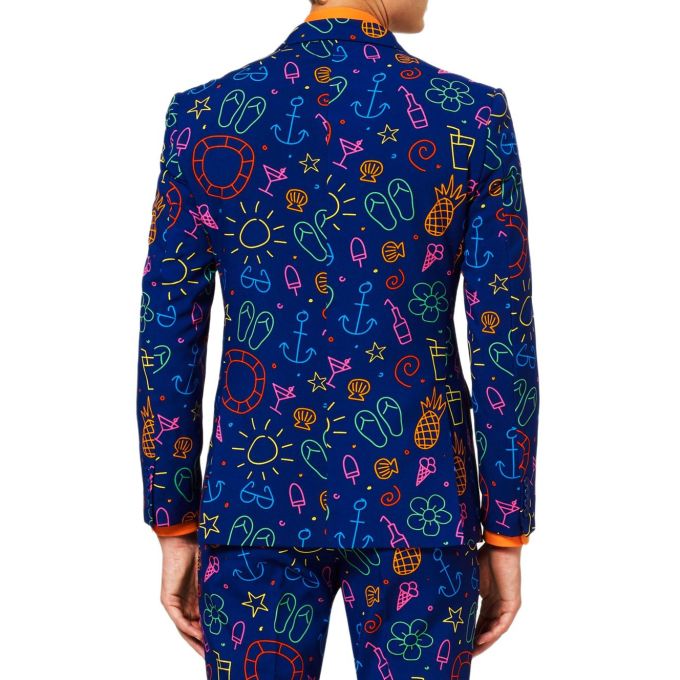 OPPOSUITS Garnitur męski z krawatem, wesoły, granatowy, neonowy wzór, DOODLE DUDE, casual | Sklep GriShop.eu | Garnitury