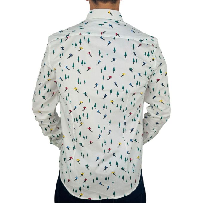 OPPOSUITS Koszula męska, narciarze, drzewka O17 biała, na prezent | Sklep GriShop.eu | Koszule