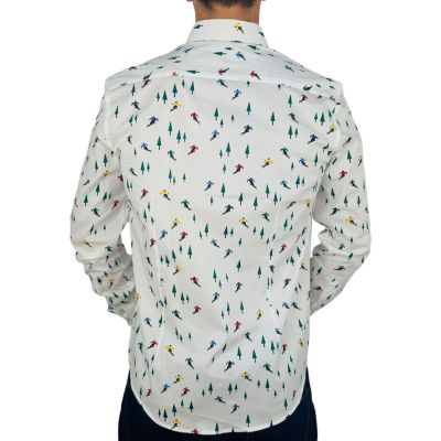 OPPOSUITS Koszula męska, narciarze, drzewka O17 biała, na prezent | Sklep GriShop.eu | Koszule