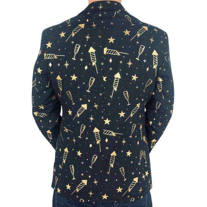 OPPOSUITS Marynarka męska czarna, złota imprezowa FANCY FIREWORKS kieliszki, gwiazdy, casual | Sklep GriShop.eu | Marynarki
