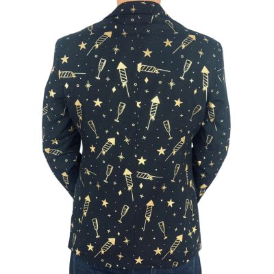 OPPOSUITS Marynarka męska czarna, złota imprezowa FANCY FIREWORKS kieliszki, gwiazdy, casual | Sklep GriShop.eu | Marynarki