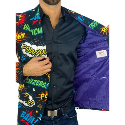 OPPOSUITS Marynarka męska wesoła, kolorowy komiks, wzór, BADABOOM, casual | Sklep GriShop.eu | Marynarki