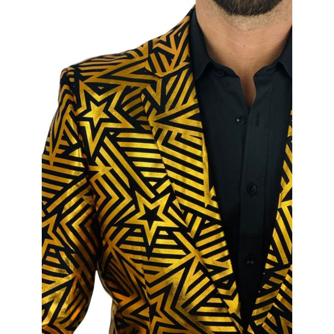 OPPOSUITS Marynarka męska czarna, złota, GOLDEN GEO STAR, gwiazdy, casual | Sklep GriShop.eu | Marynarki