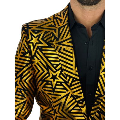 OPPOSUITS Marynarka męska czarna, złota, GOLDEN GEO STAR, gwiazdy, casual | Sklep GriShop.eu | Marynarki