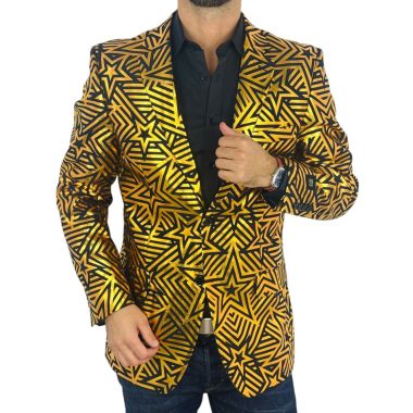 OPPOSUITS Marynarka męska czarna, złota, GOLDEN GEO STAR, gwiazdy, casual | Sklep GriShop.eu | Marynarki