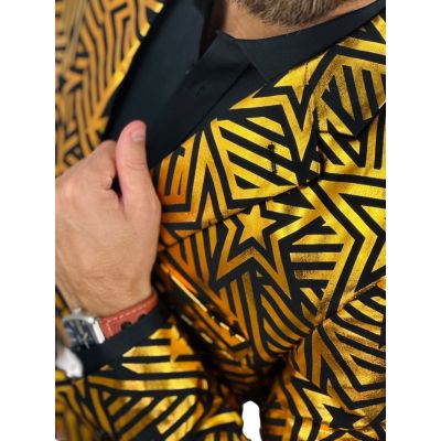 OPPOSUITS Marynarka męska czarna, złota, GOLDEN GEO STAR, gwiazdy, casual | Sklep GriShop.eu | Marynarki
