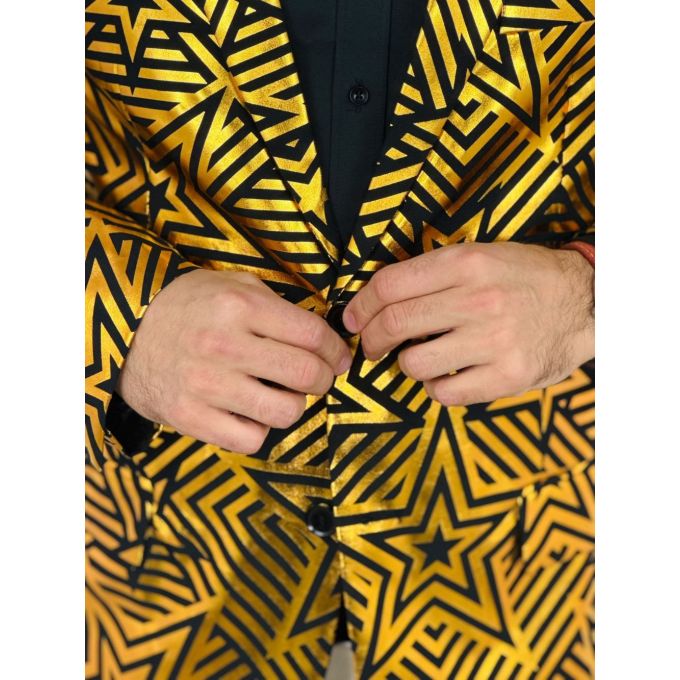 OPPOSUITS Marynarka męska czarna, złota, GOLDEN GEO STAR, gwiazdy, casual | Sklep GriShop.eu | Marynarki
