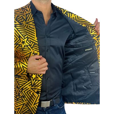 OPPOSUITS Marynarka męska czarna, złota, GOLDEN GEO STAR, gwiazdy, casual | Sklep GriShop.eu | Marynarki