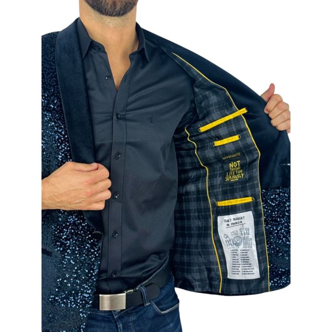 OPPOSUITS Marynarka męska elegancka cekinowa, estradowa, imprezowa OC1 granatowa | Sklep GriShop.eu | Marynarki