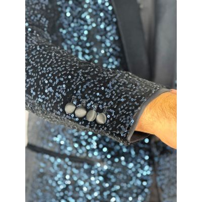 OPPOSUITS Marynarka męska elegancka cekinowa, estradowa, imprezowa OC1 granatowa | Sklep GriShop.eu | Marynarki