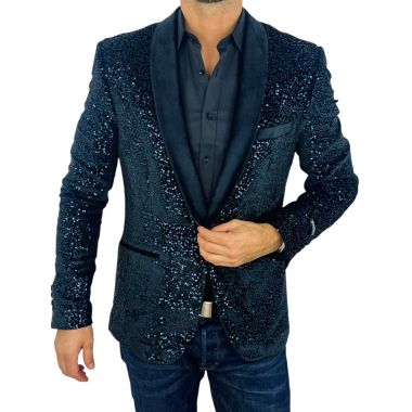 OPPOSUITS Marynarka męska elegancka cekinowa, granatowa, estradowa, imprezowa OC1 | Sklep GriShop.eu | Marynarki