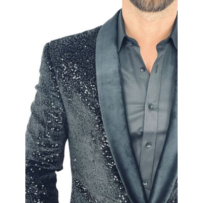 OPPOSUITS Marynarka męska elegancka cekinowa, estradowa, imprezowa OC2 czarna | Sklep GriShop.eu | Marynarki