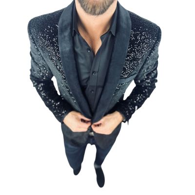 OPPOSUITS Marynarka męska elegancka cekinowa, estradowa, imprezowa OC2 czarna | Sklep GriShop.eu | Marynarki