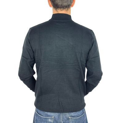 YVES ENZO Sweter męski półgolf GYE2 czarny, gładki | Sklep GriShop.eu | Swetry
