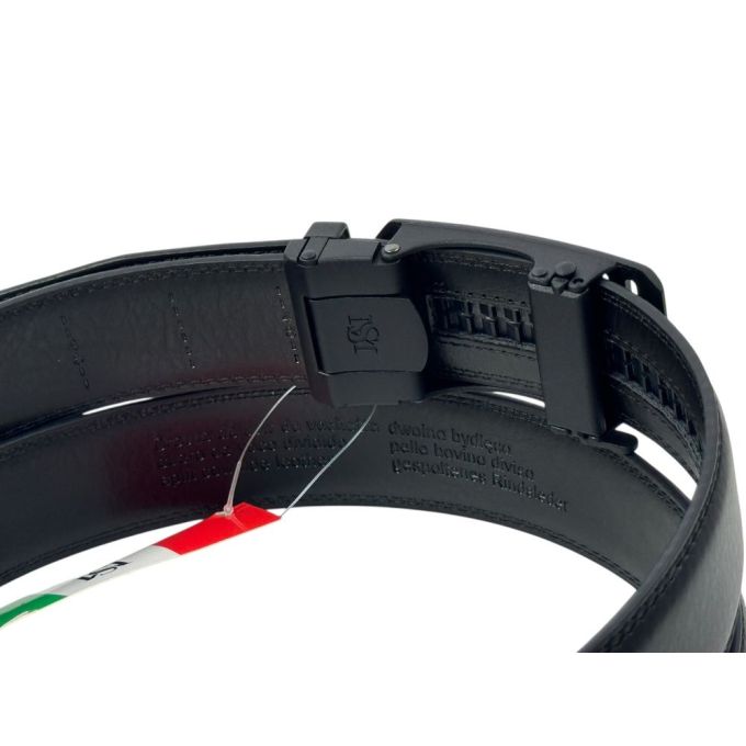 MASSILIANO SERGIO Pasek męski czarny KL1320-N możliwość skracania, klamra - automatyczna | Sklep GriShop.eu | Paski