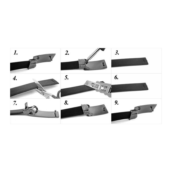 MASSILIANO SERGIO Pasek męski czarny PS1 możliwość skracania, klamra - automatyczna | Sklep GriShop.eu | Paski