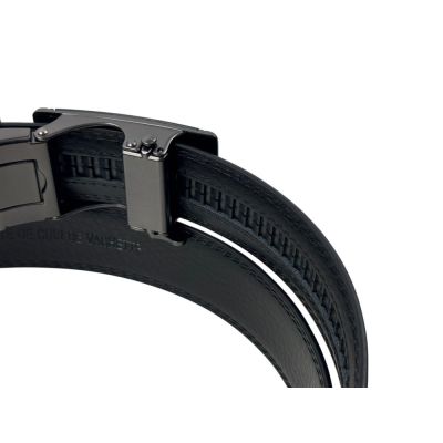 MASSILIANO SERGIO Pasek męski czarny PS1 możliwość skracania, klamra - automatyczna | Sklep GriShop.eu | Paski