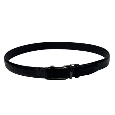 MASSILIANO SERGIO Pasek męski czarny, złoty PS2 możliwość skracania, klamra - automatyczna, wzór - krokodyla | Sklep GriShop.eu 