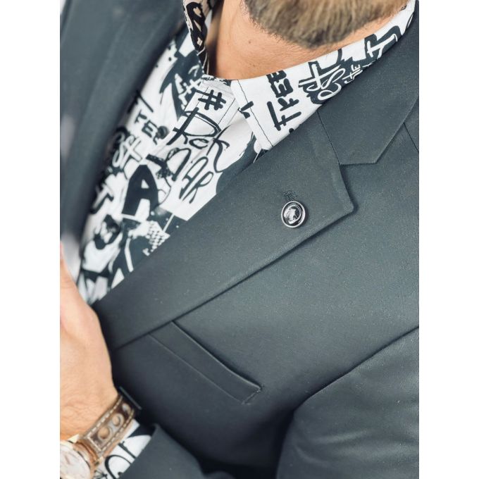 MACKTEN Marynarka męska C7 elegancka, czarna, imprezowa, ekskluzywna - PIN | Sklep GriShop.eu | Marynarki