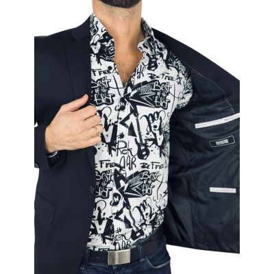 MACKTEN Marynarka męska C7 elegancka, czarna, imprezowa, ekskluzywna - PIN | Sklep GriShop.eu | Marynarki