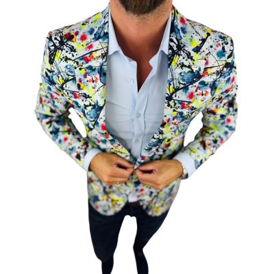 MARCO MILANO Marynarka męska C32 kolorowa, kleksy, casual, wesoła | Sklep GriShop.eu | Marynarki