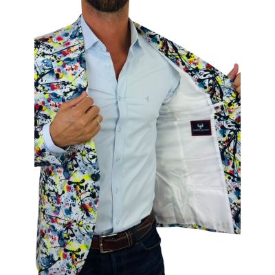 MARCO MILANO Marynarka męska C32 kolorowa, kleksy, casual, wesoła | Sklep GriShop.eu | Marynarki