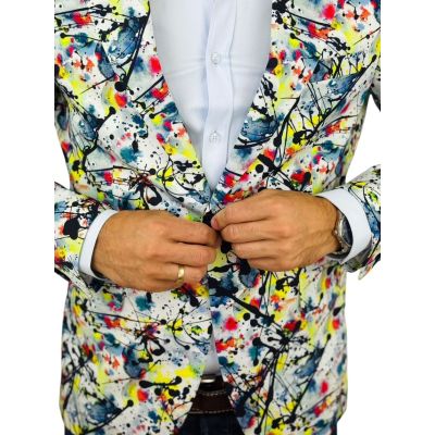 MARCO MILANO Marynarka męska C32 kolorowa, kleksy, casual, wesoła | Sklep GriShop.eu | Marynarki
