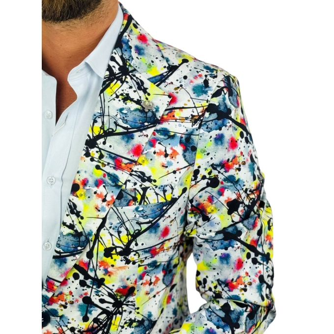 MARCO MILANO Marynarka męska C32 kolorowa, kleksy, casual, wesoła | Sklep GriShop.eu | Marynarki