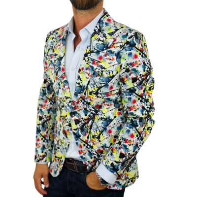 MARCO MILANO Marynarka męska C32 kolorowa, kleksy, casual, wesoła | Sklep GriShop.eu | Marynarki