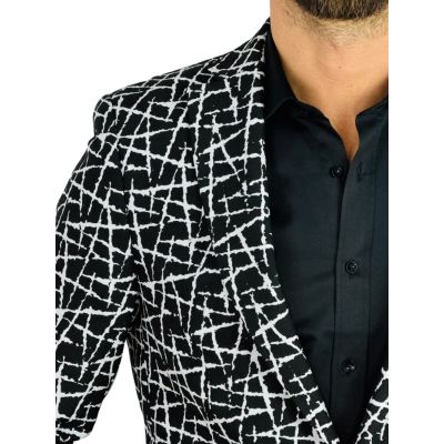 GIOVANNI PERA Marynarka męska D900 czarna, biała elegancka, imprezowa | Sklep GriShop.eu | Marynarki