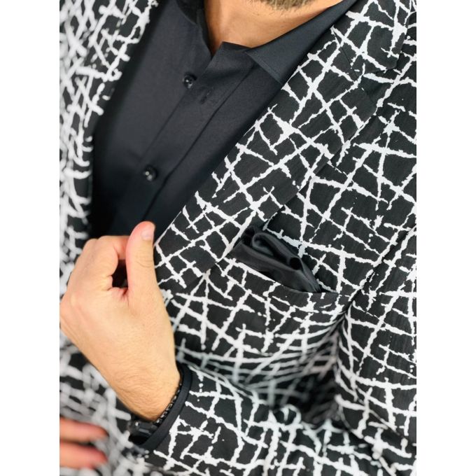 GIOVANNI PERA Marynarka męska D900 czarna, biała elegancka, imprezowa | Sklep GriShop.eu | Marynarki