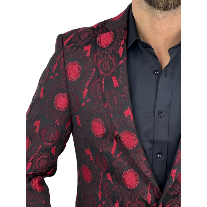 GIOVANNI PERA Marynarka męska D901 czarna, czerwona, elegancka, imprezowa | Sklep GriShop.eu | Marynarki