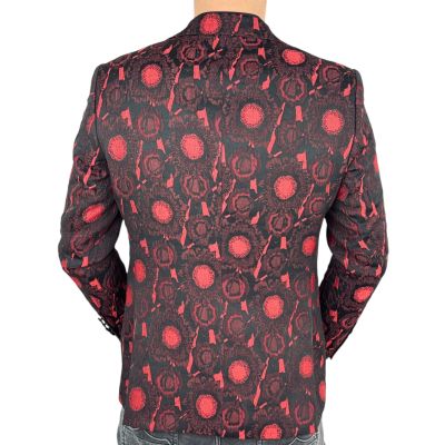 GIOVANNI PERA Marynarka męska D901 czarna, czerwona, elegancka, imprezowa | Sklep GriShop.eu | Marynarki