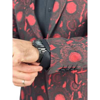 GIOVANNI PERA Marynarka męska D901 czarna, czerwona, elegancka, imprezowa | Sklep GriShop.eu | Marynarki