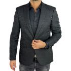 GIOVANNI PERA Marynarka męska D903 czarna, tygrys, słoje, elegancka, imprezowa | Sklep GriShop.eu | Marynarki