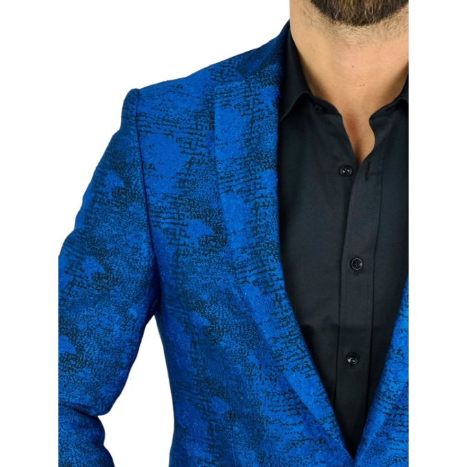 GIOVANNI PERA Marynarka męska D904 niebieska, wzór, elegancka, imprezowa | Sklep GriShop.eu | Marynarki