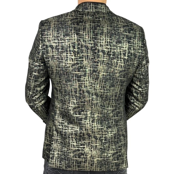 GIOVANNI PERA Marynarka męska D905 czarna, złota, wzór, elegancka, imprezowa, | Sklep GriShop.eu | Marynarki