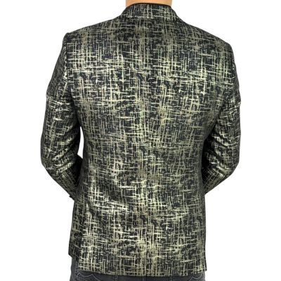 GIOVANNI PERA Marynarka męska D905 czarna, złota, wzór, elegancka, imprezowa, | Sklep GriShop.eu | Marynarki