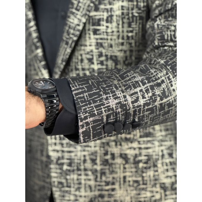 GIOVANNI PERA Marynarka męska D905 czarna, złota, wzór, elegancka, imprezowa, | Sklep GriShop.eu | Marynarki