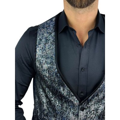 GIOVANNI PERA bezrękawnik, kamizelka męska MB05 srebrna, elegancka, imprezowa | Sklep GriShop.eu | Kamizelki
