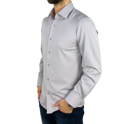 Giovanni Pera Koszula męska GE03 szara, lycra, elastyczna | Sklep GriShop.eu | Koszule