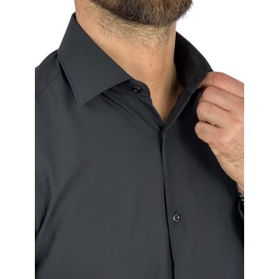Giovanni Pera Koszula męska GE02 czarna, lycra, elastyczna | Sklep GriShop.eu | Koszule