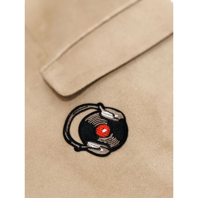 MARCO MILANO Marynarka męska C90 jasna beżowa, elegancka, casual, sportowa, elastyczna, naszywki | Sklep GriShop.eu | Marynarki