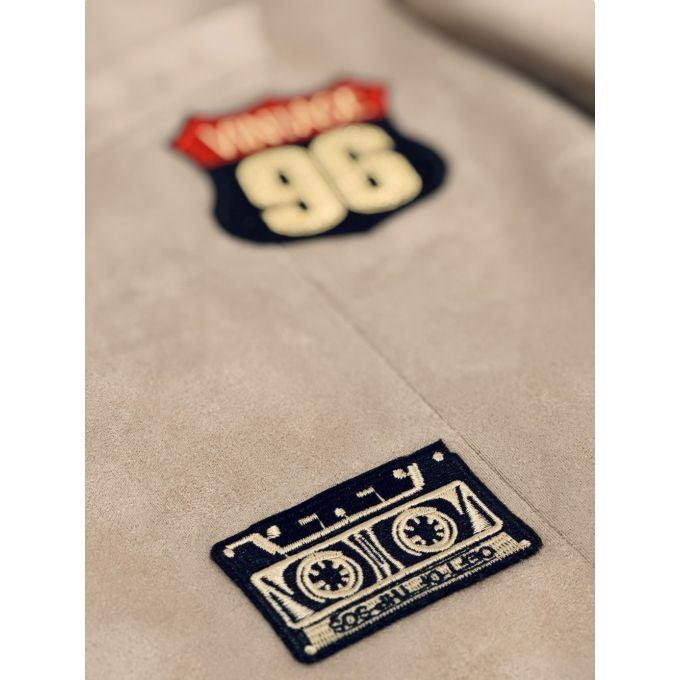 MARCO MILANO Marynarka męska C90 jasna beżowa, elegancka, casual, sportowa, elastyczna, naszywki | Sklep GriShop.eu | Marynarki