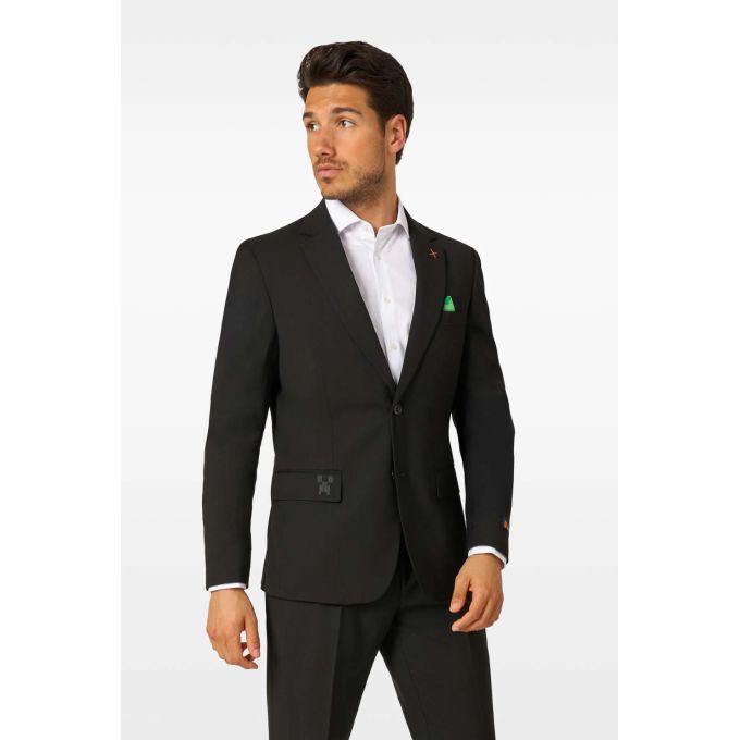 OPPOSUITS Marynarka męska czarna, Minecraft, zielona podszewka | Sklep GriShop.eu | Strona główna