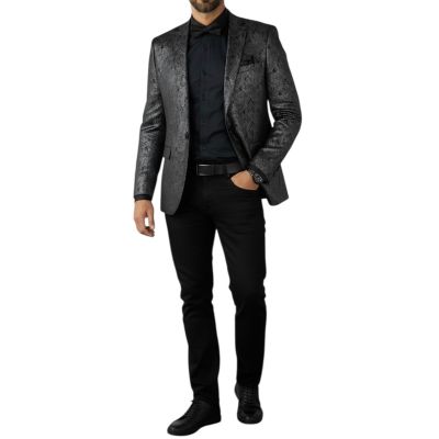 Giovanni Pera Garnitur męski, D902, czarno srebrna grafit, imprezowy, wesele, sceniczny, dla Pana młodego | Sklep GriShop.eu | G